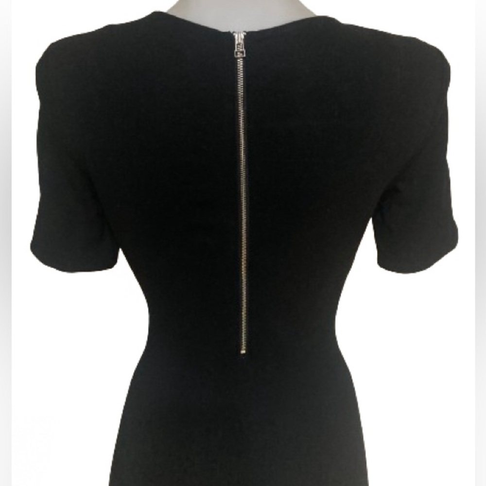Wilfred Mignonne Mini Dress Womenβs Aritzia Black Stretch Knit Zip Small - Picture 5 of 10
